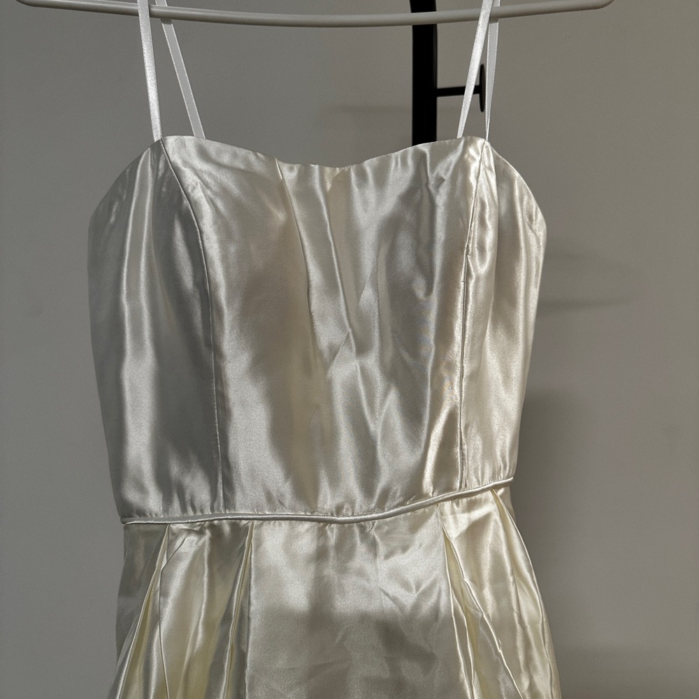 Betsy & Adam Cream High Low Dress